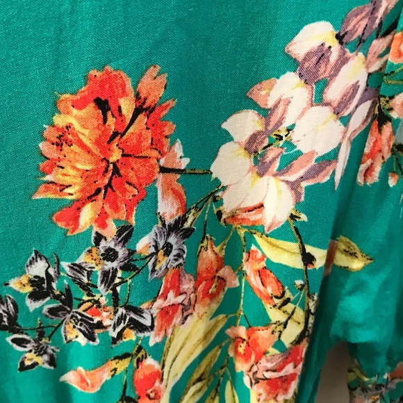 COTTON ON- FLORAL TEAL MINI WRAP - Picture 5 of 7